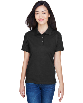 Harriton M265W Ladies' 5.6 oz. Easy Blend™ Polo in Black