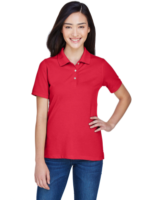 Harriton M265W Ladies' 5.6 oz. Easy Blend™ Polo in Red