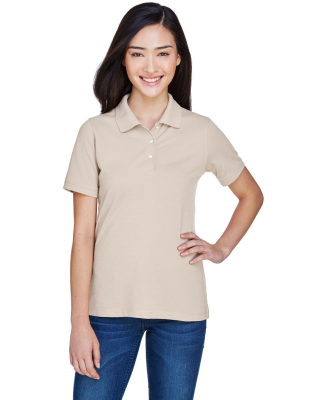 Harriton M265W Ladies' 5.6 oz. Easy Blend™ Polo in Stone