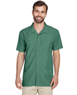 Harriton M560 Men's Barbados Textured Camp Shirt in Palm green