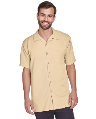 Harriton M570 Men's Bahama Cord Camp Shirt in Sand