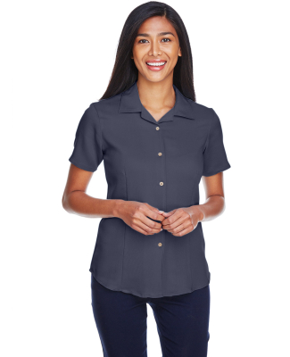 Harriton M570W Ladies' Bahama Cord Camp Shirt in Navy