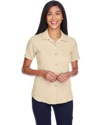 Harriton M570W Ladies' Bahama Cord Camp Shirt in Sand