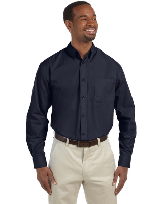 Harriton M510 Men's 3.1 oz. Essential Poplin in Navy