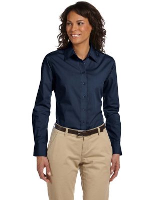 Harriton M510W Ladies' 3.1 oz. Essential Poplin in Navy
