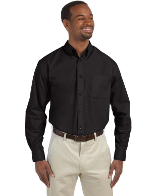 Harriton M510T Men's Tall 3.1 oz. Essential Poplin in Black