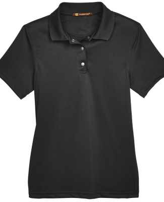 Harriton M345W Ladies' Advantage IL Snap Placket P in Black