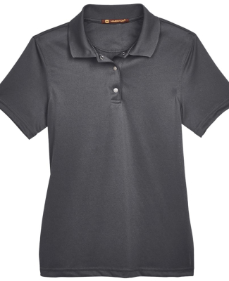 Harriton M345W Ladies' Advantage IL Snap Placket P in Dark charcoal