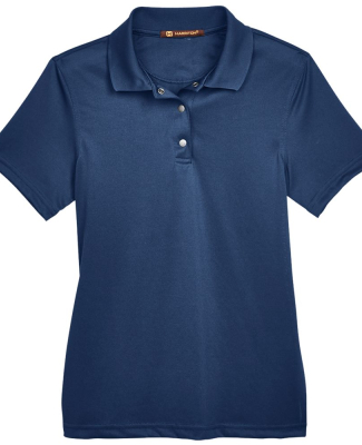 Harriton M345W Ladies' Advantage IL Snap Placket P in Dark navy