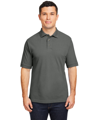 Harriton M200 Men's 6 oz. Ringspun Cotton Piqué S in Charcoal