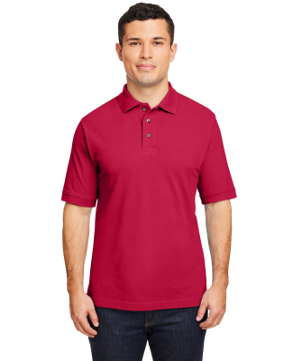 Harriton M200 Men's 6 oz. Ringspun Cotton Piqué S in Red