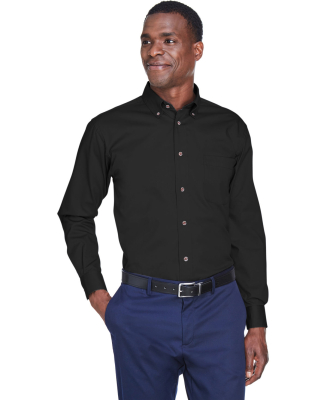 Harriton M500T Men's Tall Easy Blend™ Long-Sleev in Black