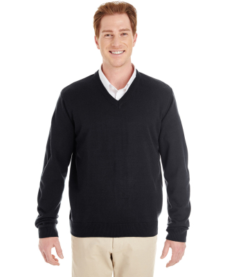 Harriton M420 Men's Pilbloc™ V-Neck Sweater in Black