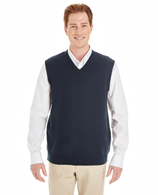 Harriton M415 Men's Pilbloc™ V-Neck Sweater Vest in Dark navy