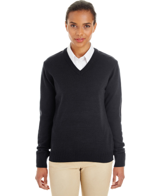 Harriton M420W Ladies' Pilbloc™ V-Neck Sweater in Black