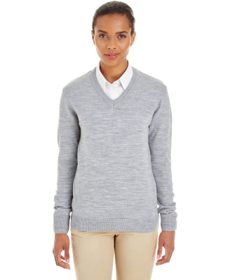 Harriton M420W Ladies' Pilbloc™ V-Neck Sweater in Grey heather