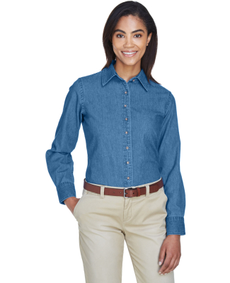 Harriton M550W Ladies' 6.5 oz. Long-Sleeve Denim S in Light denim