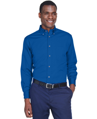 Harriton M500 Men's Easy Blend™ Long-Sleeve Twil in French blue