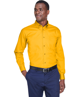 Harriton M500 Men's Easy Blend™ Long-Sleeve Twil in Sunray yellow
