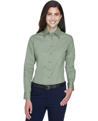 Harriton M500W Ladies' Easy Blend™ Long-Sleeve T in Dill