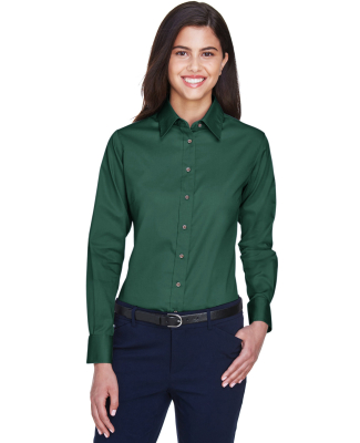 Harriton M500W Ladies' Easy Blend™ Long-Sleeve T in Hunter