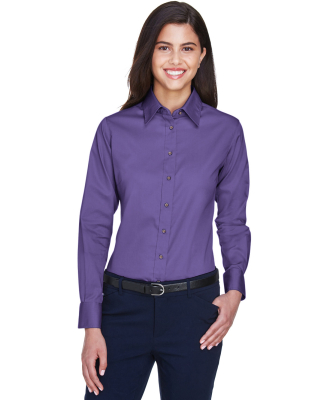Harriton M500W Ladies' Easy Blend™ Long-Sleeve T in Team purple