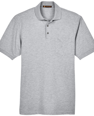 Harriton M265P Men's 5.6 oz. Easy Blend™ Polo wi in Grey heather