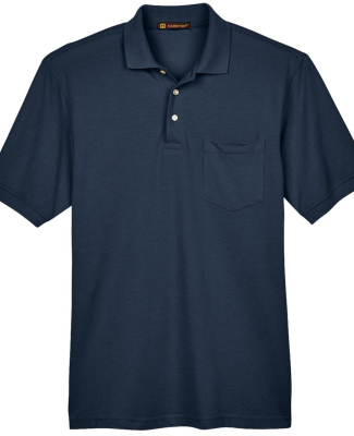 Harriton M265P Men's 5.6 oz. Easy Blend™ Polo wi in Navy