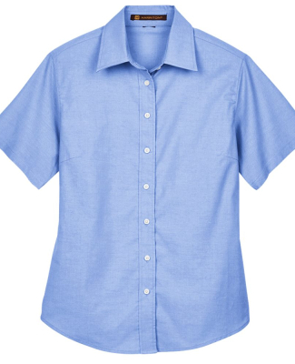 Harriton M600SW Ladies' Short-Sleeve Oxford with S in Light blue