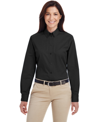 Harriton M581W Ladies' Foundation 100% Cotton Long in Black