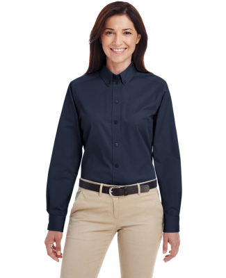 Harriton M581W Ladies' Foundation 100% Cotton Long in Dark navy
