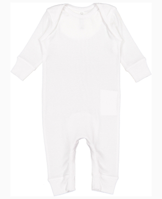 Rabbit Skins 4412 Infant Long Legged Baby Rib Body in White