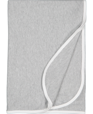 Rabbit Skins 1110 Premium Jersey Infant Blanket in Heather/ white