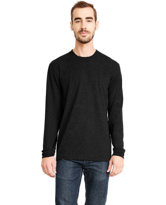 Next Level Apparel 6411 Unisex Sueded Long Sleeve  in Black