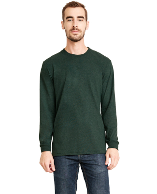 Next Level Apparel 6411 Unisex Sueded Long Sleeve  in Heather forest green