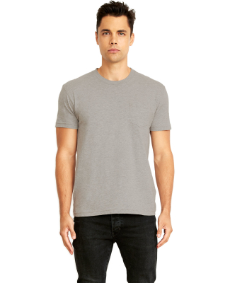 Next Level Apparel 3605 Unisex Pocket Crew in Heather grey