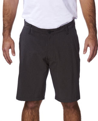 Burnside 9820 Hybrid Stretch Shorts in Black heather