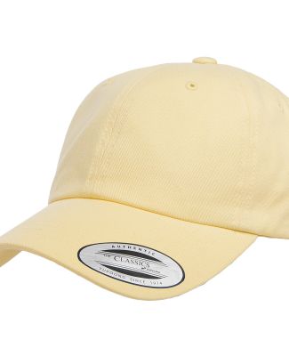 Yupoong 6245PT Peached Cotton Twill Dad Cap in Yellow