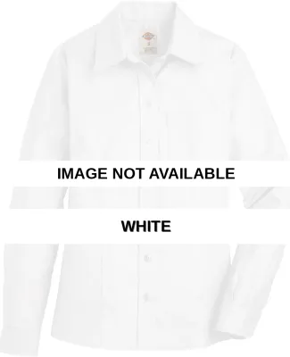 Dickies FL254 Ladies' Long-Sleeve Stretch Oxford S WHITE