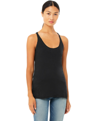 BELLA 8430 Womens Tri-blend Racerback Tank in Black heather triblend