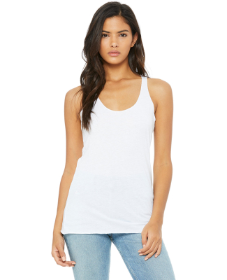 BELLA 8430 Womens Tri-blend Racerback Tank in Solid white triblend