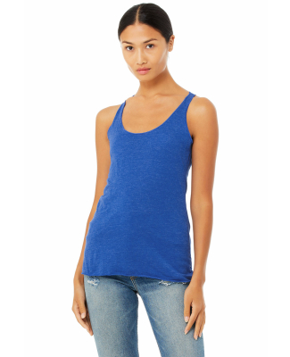 BELLA 8430 Womens Tri-blend Racerback Tank in True royal triblend