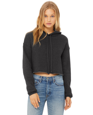 Bella + Canvas 7502 Women's Cropped Fleece Hoodie in Dark grey heather