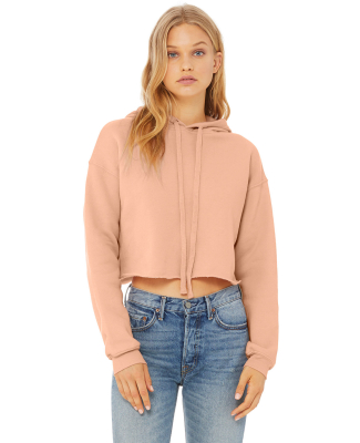 Bella + Canvas 7502 Women's Cropped Fleece Hoodie in Peach