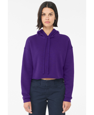 Bella + Canvas 7502 Women's Cropped Fleece Hoodie in Team purple