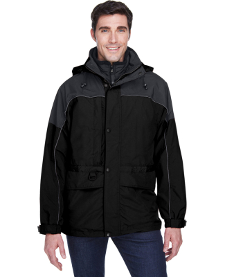 North End 88006 Adult 3-in-1 Two-Tone Parka in Black