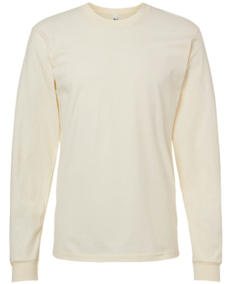 Unisex Fine Jersey USA Made Long-Sleeve T-Shirt in Cream