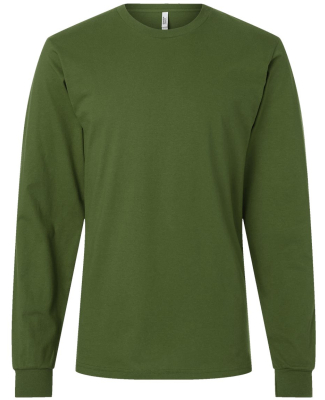 Unisex Fine Jersey USA Made Long-Sleeve T-Shirt in Olive