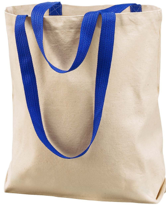 8868 Liberty Bags® Marianne Cotton Canvas Tote in Natural/ royal