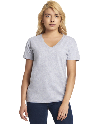 Next Level Apparel 3940 Ladies' Relaxed V-Neck T-S in Heather grey